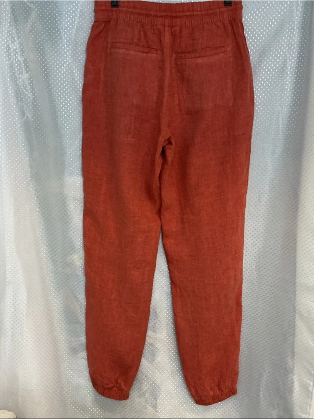 Athleta Rust Drawstring Linen-Blend Joggers